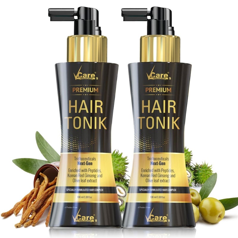 VCare Day Night Hair Tonic For Men  Women with Castor Oil and Olive Leaf ExtractBest Scalp Serum for All Hair TypePrevents Hair Fall  Strengthens Hair Stimulates 200mlPack of 2 - Image 4