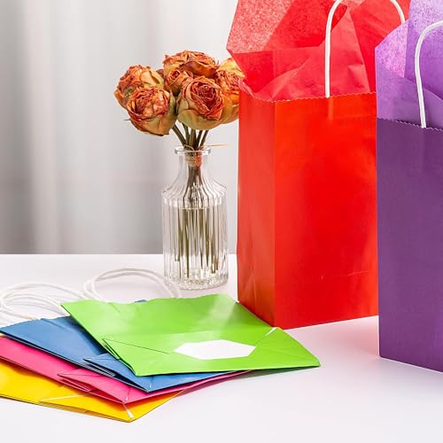 RanGit Bhumi Gift Paper Bags - 10pcs Color Paper Return Gift Bags 9x11x4 in Medium- Party favor gifting covers for kids birthday, wedding, engagement and other festivals(10 pcs, Multicolor) - Image 3