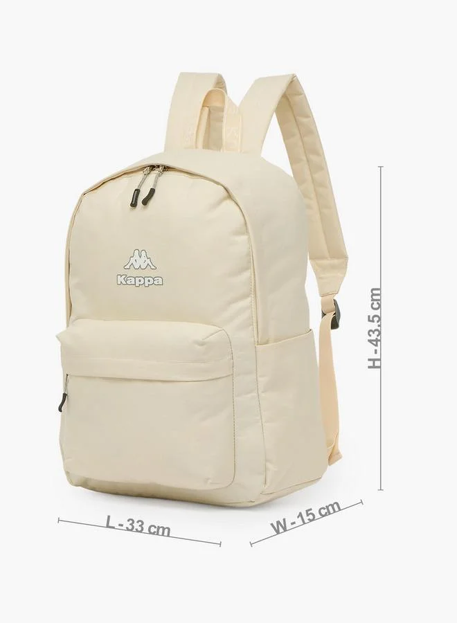 Kappa CREAM Logo Print School Backpack For Kids 8-13 Years With Adjustable Straps - 15x33x33 CM  | Best Price UAE