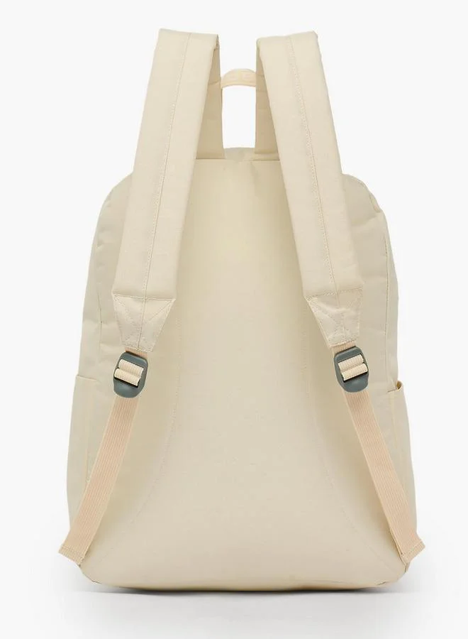 Kappa CREAM Logo Print School Backpack For Kids 8-13 Years With Adjustable Straps - 15x33x33 CM  | Best Price UAE