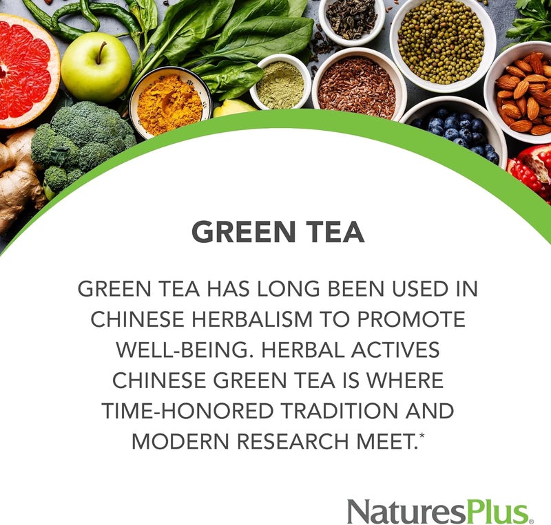 Nature's Plus Herbal Actives Chinese Green Tea 750 mg Extended Release 30 Tablets - Image 2