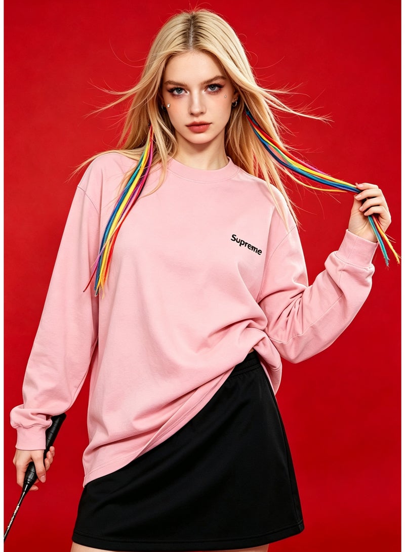 SUPREME men and women spring and autumn cotton loose long sleeve T-shirt - Image 2