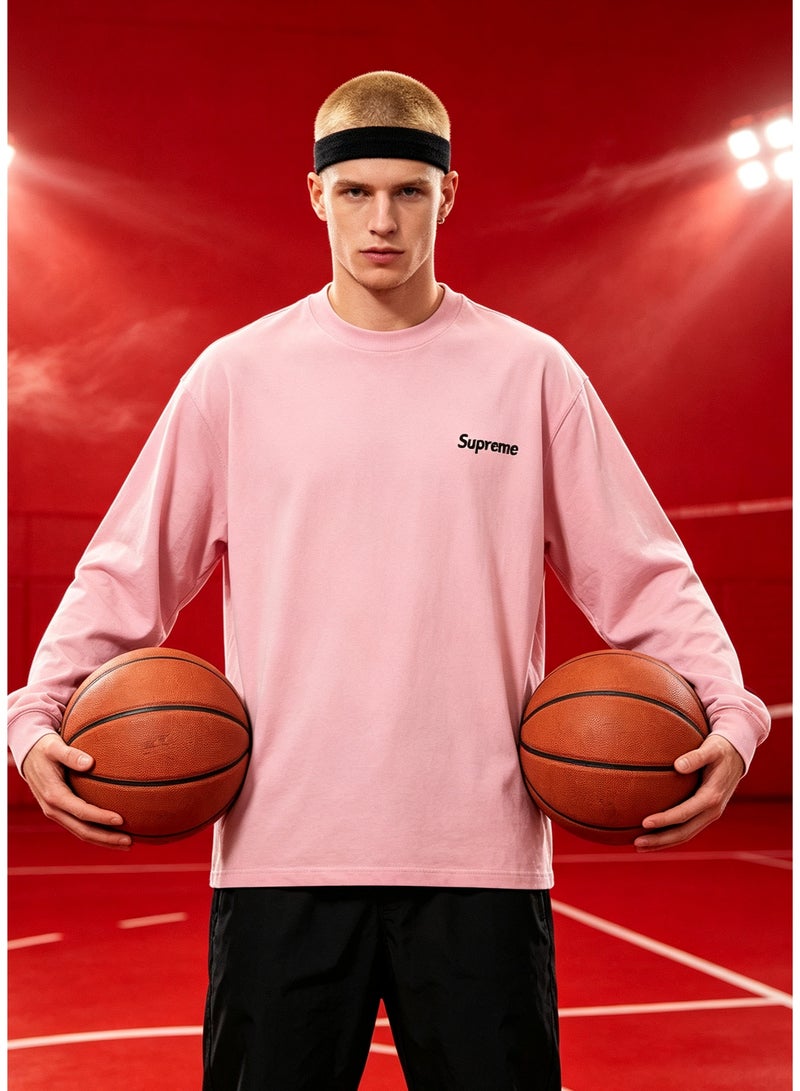 SUPREME men and women spring and autumn cotton loose long sleeve T-shirt - Image 1