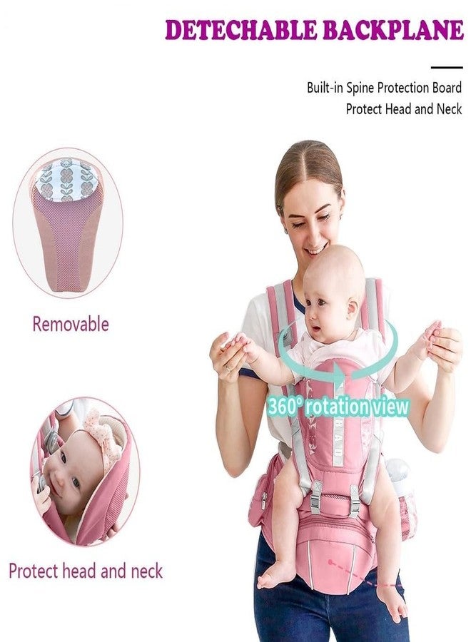 Naivete Baby Carrier, Adjustable Baby Hip Seat, Carrier for Toddler Kids, Carrier for 3-36 Months Kids, Multi Storage Pockets, Comfortable Cotton Straps, Safety Buckle & Belt, (1PC) (Pink) - Image 3