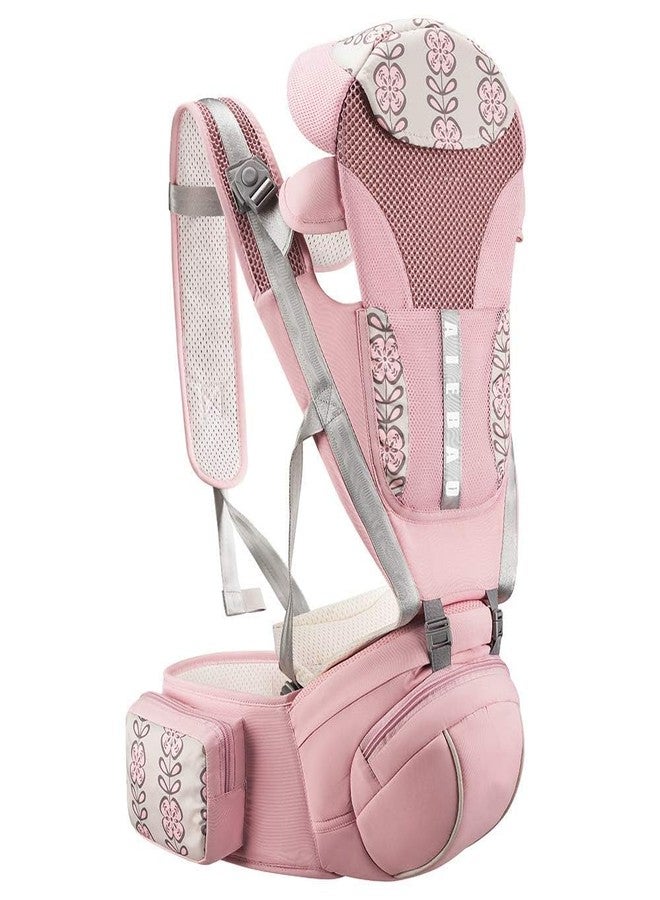 Naivete Baby Carrier, Adjustable Baby Hip Seat, Carrier for Toddler Kids, Carrier for 3-36 Months Kids, Multi Storage Pockets, Comfortable Cotton Straps, Safety Buckle & Belt, (1PC) (Pink) - Image 1