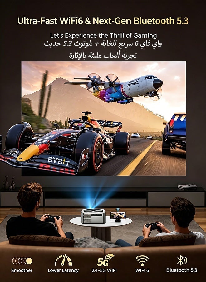أويك جلاي عارض 4K ذكي 1200 أنسي، واي فاي6 بلوتوث، تركيز ذكي AI، صوت دولبي ثلاثي الأبعاد، شاشة حتى 300 بوصة للاستخدام الخارجي - Image 5