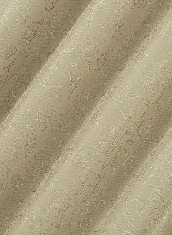 Sun Zero Beverly Floral Jacquard 100% Total Blackout Rod Pocket Curtain Panel, Taupe, 50" W x 63" L (1 Panel) - Image 3
