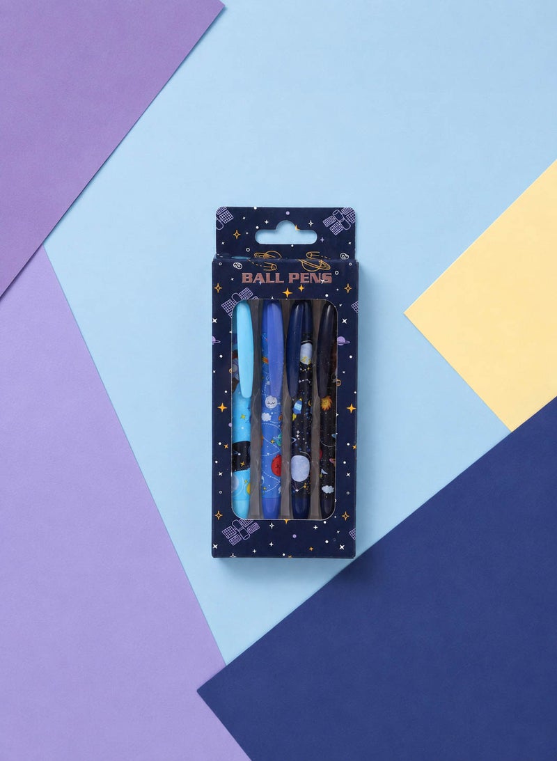 Midi Space Theme Ball Pen Set - 4pcs - Image 1