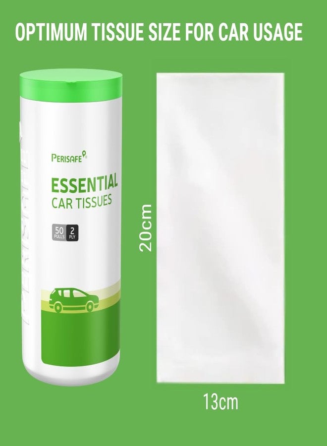 Perisafe Essential Car Tissues Pack of 5 (50 pulls 2 ply-250 pulls) | Fits in All Type of Car Cup Holder| Easily Accessible |Soft, Eco Friendly & Chemical Free |1 Canister of 50 pulls + 4 Refill - Image 4