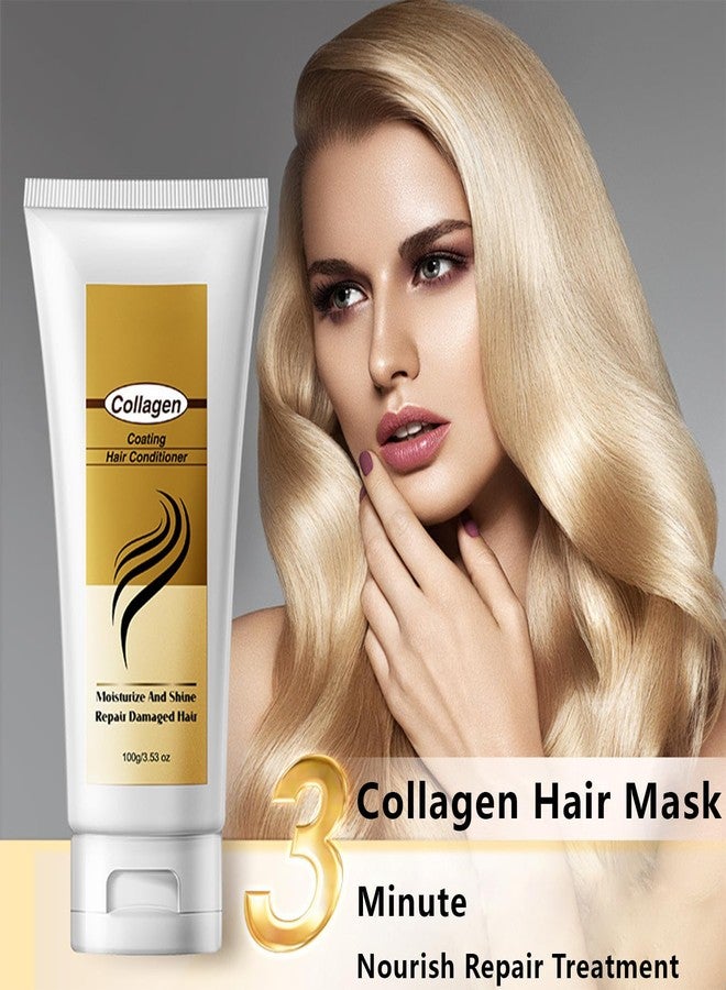 Grospe Collagen Hair Mask - Protein Hair Treatment with Argan Oil for Dry & Damaged Hair, Intensive Conditioning Mask for All Hair Types, 3.5oz - Image 3
