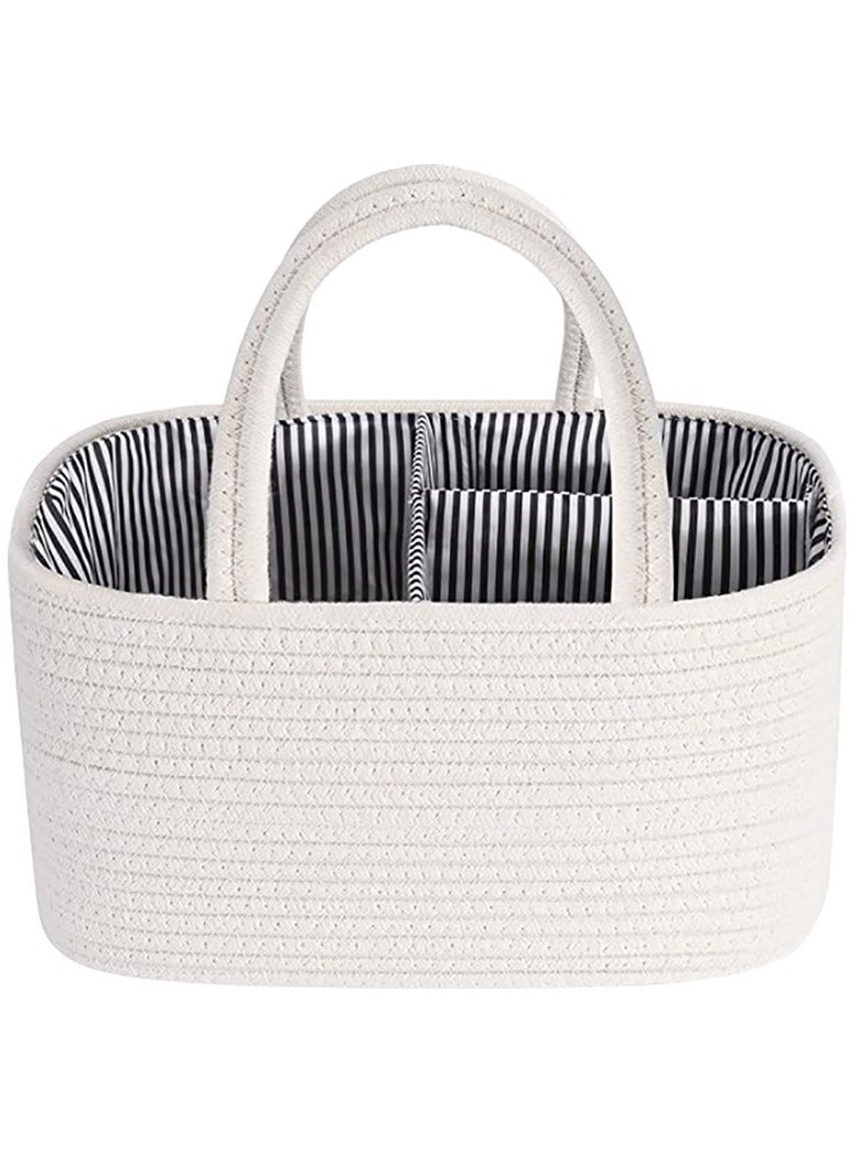 Bumble & Bird Bumble & Bird - Cotton Rope Diaper Caddy - White  - Image 1