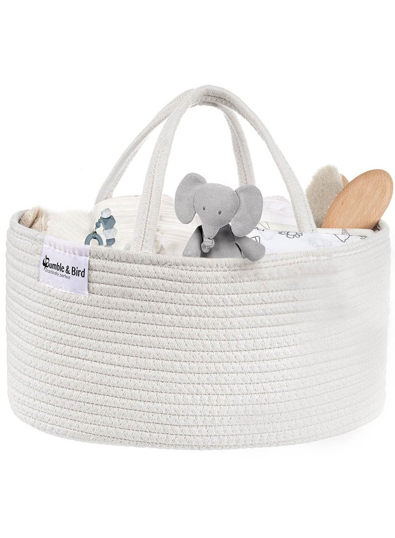 Bumble & Bird Bumble & Bird - Cotton Rope Diaper Caddy - White  - Image 2
