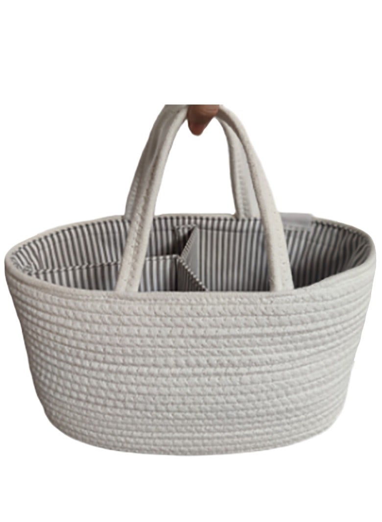 Bumble & Bird Bumble & Bird - Cotton Rope Diaper Caddy - White  - Image 3