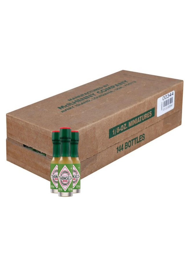 TABASCO Brand Green Jalapeno Pepper Sauce, Mild Hot Sauce, Mini Glass Bottles, Balanced Flavor, Crisp & Zesty Jalapeno Sauce, Great on Mexican Dishes & More, 1/8 Oz Mini Bottles (Pack of 144) - Image 1