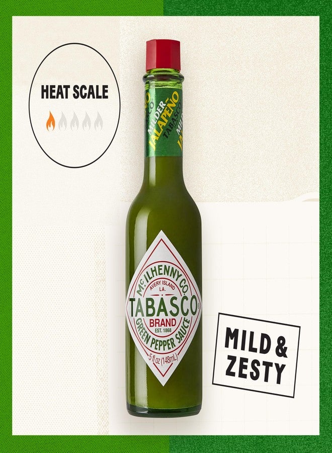 TABASCO Brand Green Jalapeno Pepper Sauce, Mild Hot Sauce, Mini Glass Bottles, Balanced Flavor, Crisp & Zesty Jalapeno Sauce, Great on Mexican Dishes & More, 1/8 Oz Mini Bottles (Pack of 144) - Image 4