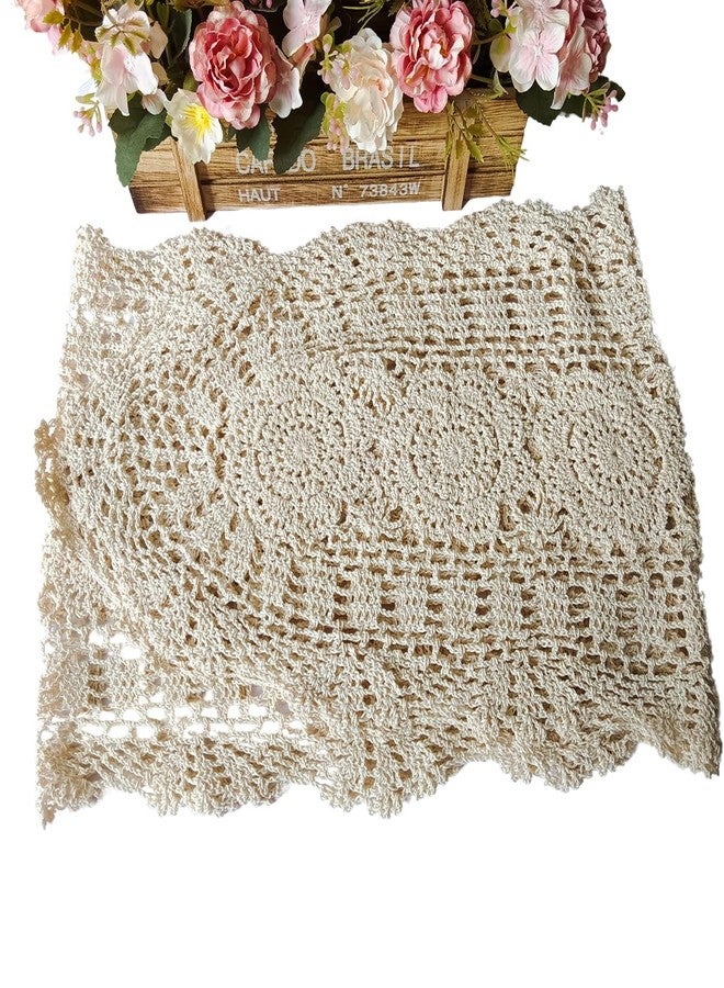 Phantomon Oval Lace Table Runner Doilies Floral Table Scarf Furniture Cloth Cover Handmade Crochet Placemats 100% Cotton - Image 5