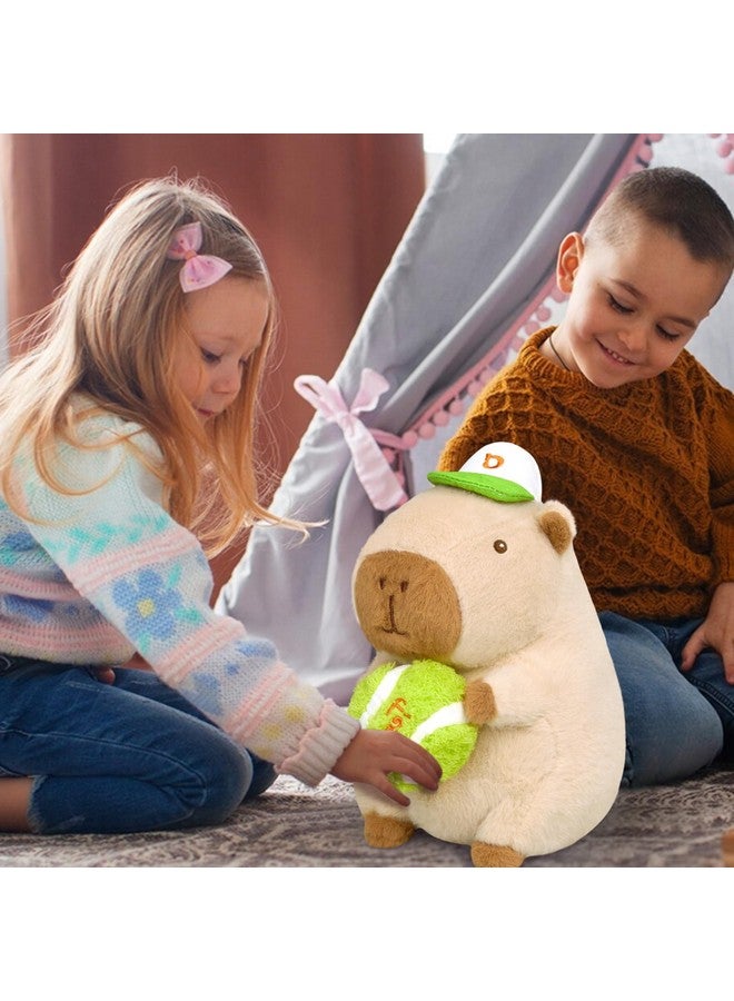 Ditucu Cute Tennis Capybara Plush Sports Pulling Stuffed Animal Capibara Plushies Toys Gifts for Kids Beige 9.8 inch - Image 5