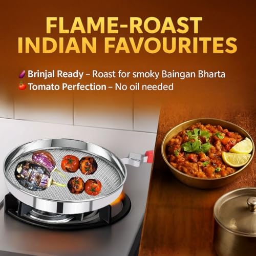ANSHEZ Phulka Grill for Gas Stove | Jali for Kitchen Cooking | Papad, Chapati, Tandoor & Brinjal Roaster - Pack of 1 - Image 3