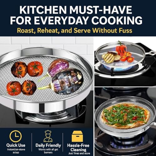 ANSHEZ Phulka Grill for Gas Stove | Jali for Kitchen Cooking | Papad, Chapati, Tandoor & Brinjal Roaster - Pack of 1 - Image 4