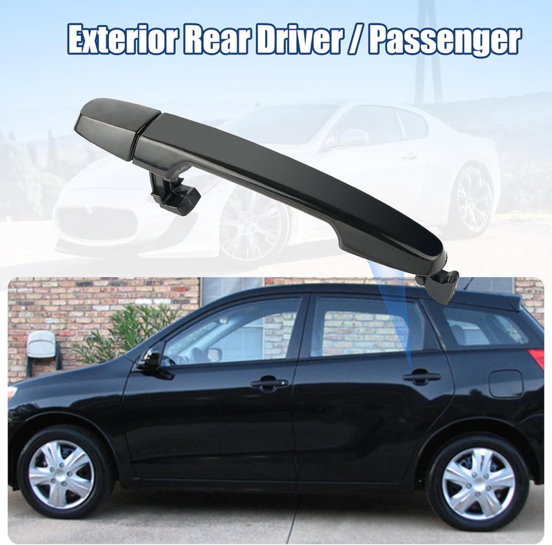 NPAUTO Exterior Back Rear Driver Passenger Side Door Handle Replacement for Toyota Corolla, RAV4, Highlander, Pontiac Vibe, Camry - Black - Image 2