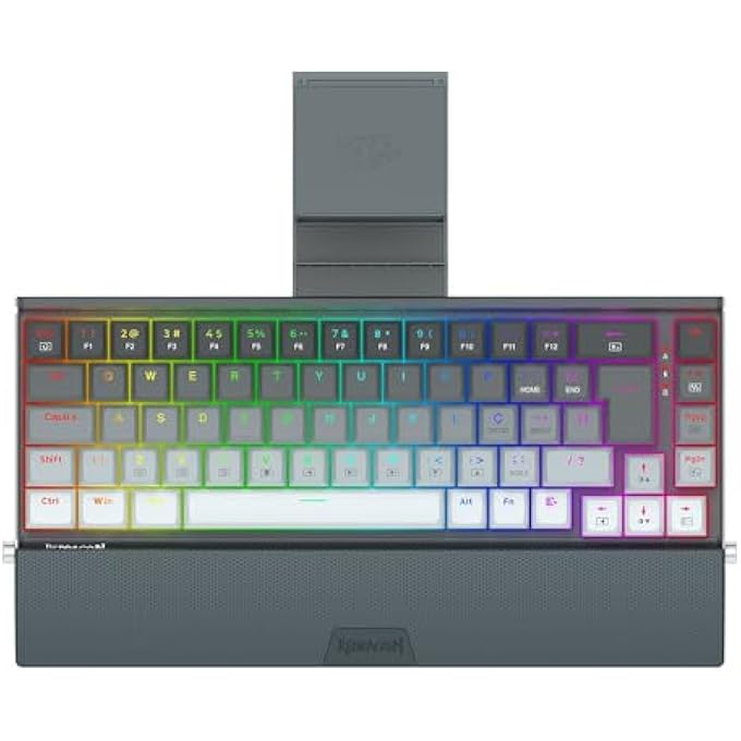 REDRAGON MECHANIC GAMER SHACO RGB SWITCH BROWN KEYBOARD K641G-GW-RGB BLACK AND GREY - Image 3