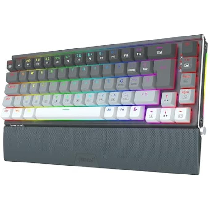 REDRAGON MECHANIC GAMER SHACO RGB SWITCH BROWN KEYBOARD K641G-GW-RGB BLACK AND GREY - Image 2