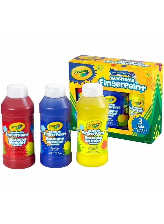 Crayola Washable Fingerpaint (Bold, 3 Pack)