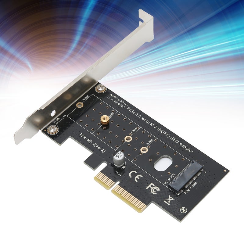 بطاقة محول SSD: PCIe 3.0 X4، قابلة للربط والاستخدام، تدعم محركات الأقراص الصلبة M.2 NGFF بأحجام 2230 2242 2260 2280 - متوافقة مع الإصدارات السابقة من PCIe 1.0 و 2.0، وتعزز أداء سرعة أجهزة الكمبيوتر المكتبية - Image 1