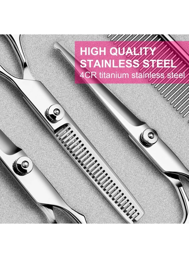 Guintray-bo Dog Grooming Scissors Set with Safety Round Tips, Sharp and Durable Titanium Coated Professional Grooming Kit for Dogs and Cats - Image 2