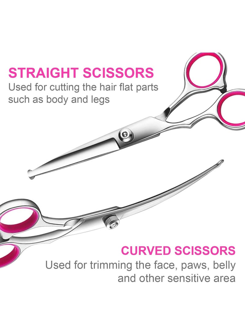 Guintray-bo Dog Grooming Scissors Set with Safety Round Tips, Sharp and Durable Titanium Coated Professional Grooming Kit for Dogs and Cats - Image 3