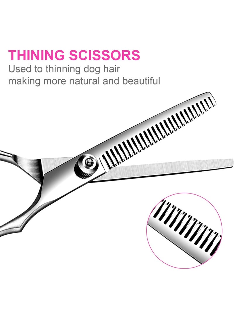 Guintray-bo Dog Grooming Scissors Set with Safety Round Tips, Sharp and Durable Titanium Coated Professional Grooming Kit for Dogs and Cats - Image 4