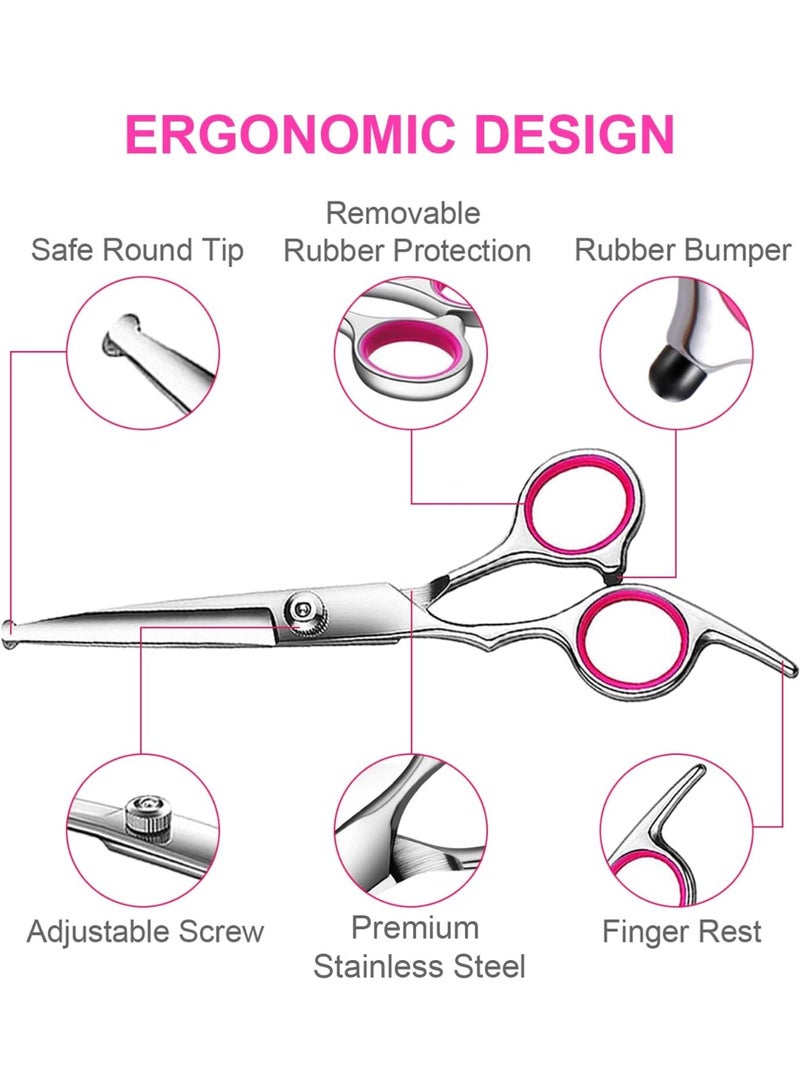 Guintray-bo Dog Grooming Scissors Set with Safety Round Tips, Sharp and Durable Titanium Coated Professional Grooming Kit for Dogs and Cats - Image 5