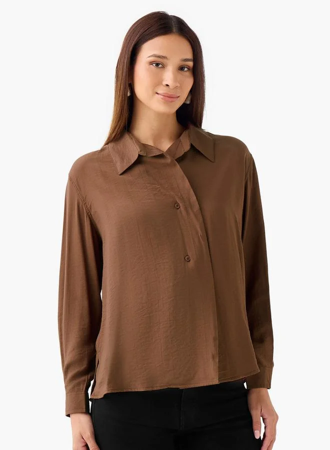 سبلاش فيڤ Regular Fit Viscose Top with Button Detail
