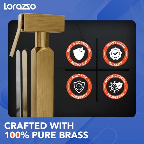 Lorazzo Brass Pro-X1 Health Faucet (Gun Only) | Made of Pure Brass | Chrome Finish | Jet Faucet for Toilet | Bidet Spray for Toilet | Bathroom Jet Spray | 1-Year Lorazzo Limited Warranty - Image 3