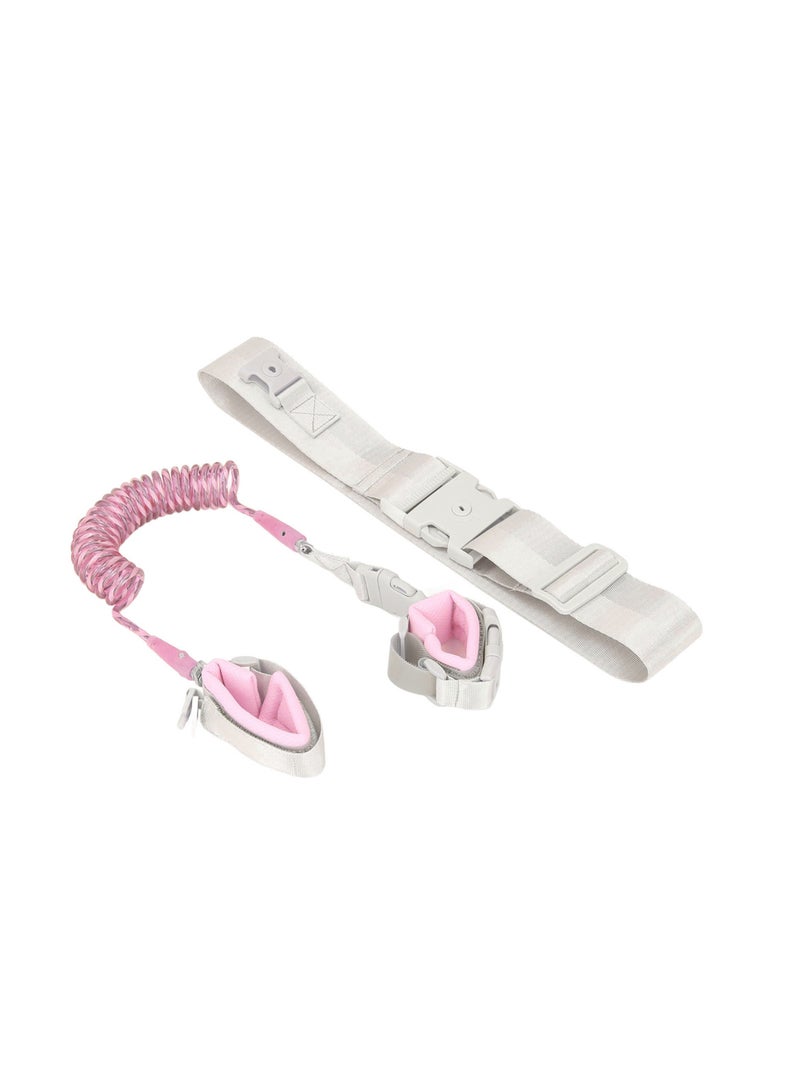 Velaurs Lockable Toddler Safety Belt, Anti-Lost Wristband, Children's Walking Safety Belt Suitable for Outdoor Travel Pink - Image 1