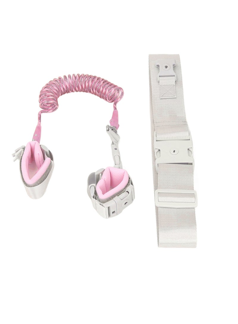 Velaurs Lockable Toddler Safety Belt, Anti-Lost Wristband, Children's Walking Safety Belt Suitable for Outdoor Travel Pink - Image 2