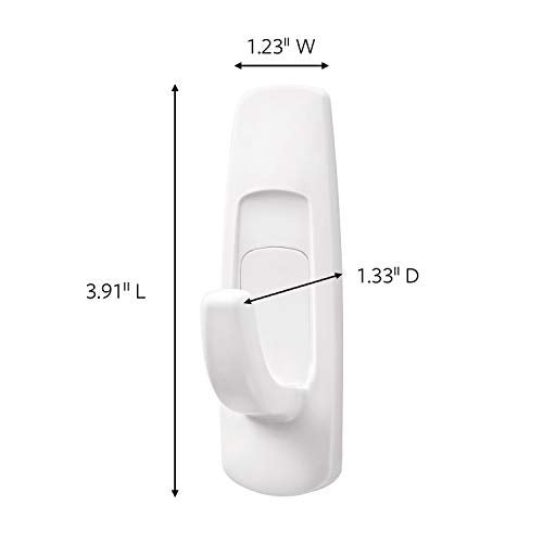 Command 3M Command Large Wall Hooks, holds 2kg, No Paint Damage, Heavy Duty, Holds Strongly, Reusable, Adhesive hooks for wall, Multi-surface (White, 3 hooks, 6 strips) - Image 2