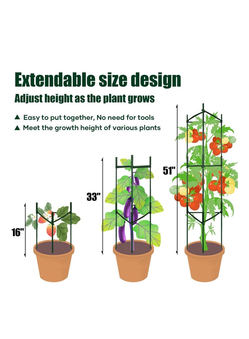 Generic Tomato Cage, Premium Tomatoes Plant Stakes Support Cages Trellis for Garden and Pots, Multi-Functional Climbing Vegetables Cages Trellis, 51 inches, 3 Pcs  - Image 2