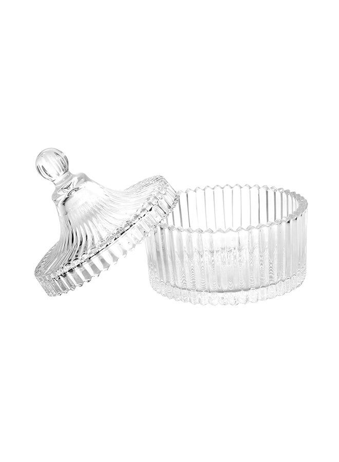 إسكدنيا وعاء سكر زجاجي مع غطاء شفاف 11x10.5x9سم - Image 1