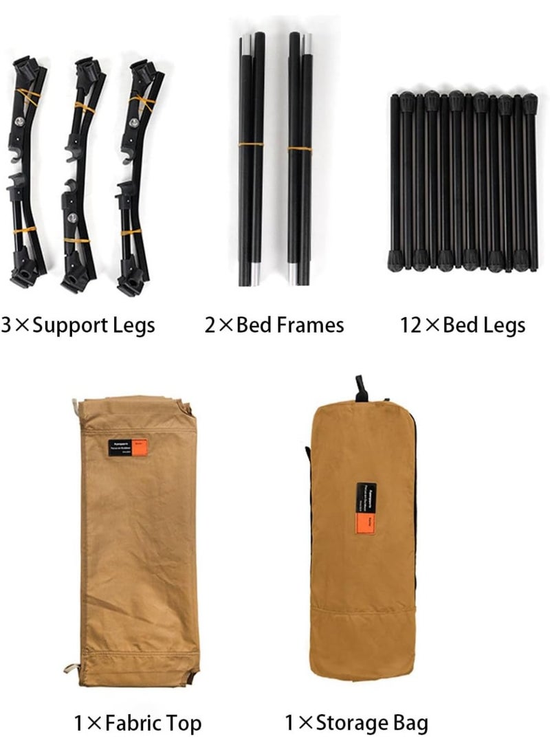 بلو فاير سرير تخييم قابل للطي مع وسادة – سرير قابل لتعديل الارتفاع 2 في 1 | خفيف الوزن 2.9 كجم (6.4 باوند) مع حقيبة حمل | قماش أكسفورد 900D المقاوم للتمزق | يتحمل حتى 250 كجم (551 باوند) | مثالي للتخييم، الشاطئ، الصيد، التنزه، والاستخدام المنزلي - Image 2