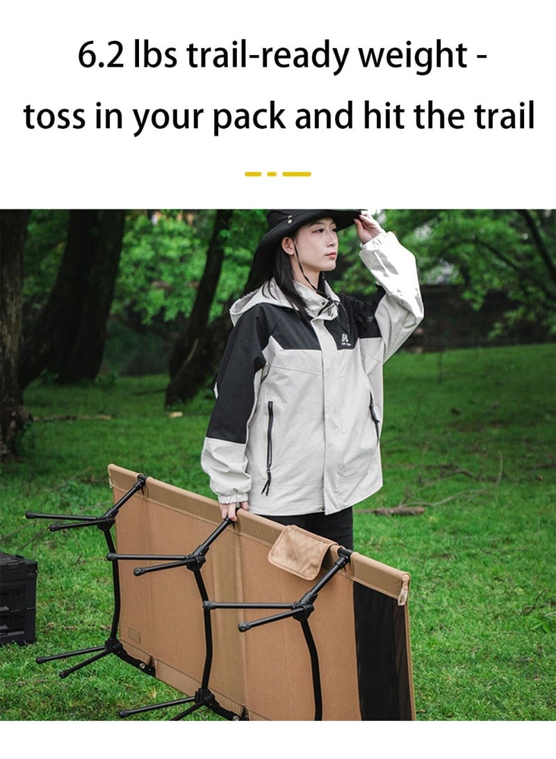 بلو فاير سرير تخييم قابل للطي مع وسادة – سرير قابل لتعديل الارتفاع 2 في 1 | خفيف الوزن 2.9 كجم (6.4 باوند) مع حقيبة حمل | قماش أكسفورد 900D المقاوم للتمزق | يتحمل حتى 250 كجم (551 باوند) | مثالي للتخييم، الشاطئ، الصيد، التنزه، والاستخدام المنزلي - Image 4