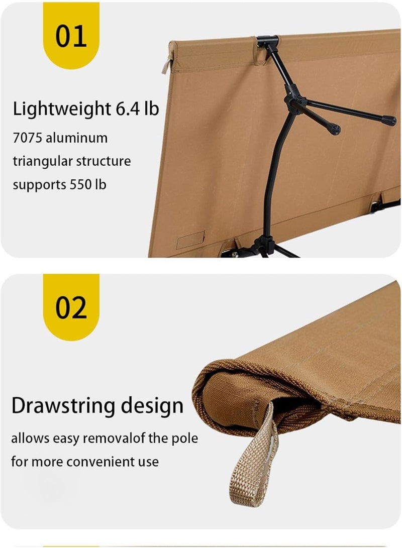 بلو فاير سرير تخييم قابل للطي مع وسادة – سرير قابل لتعديل الارتفاع 2 في 1 | خفيف الوزن 2.9 كجم (6.4 باوند) مع حقيبة حمل | قماش أكسفورد 900D المقاوم للتمزق | يتحمل حتى 250 كجم (551 باوند) | مثالي للتخييم، الشاطئ، الصيد، التنزه، والاستخدام المنزلي - Image 5