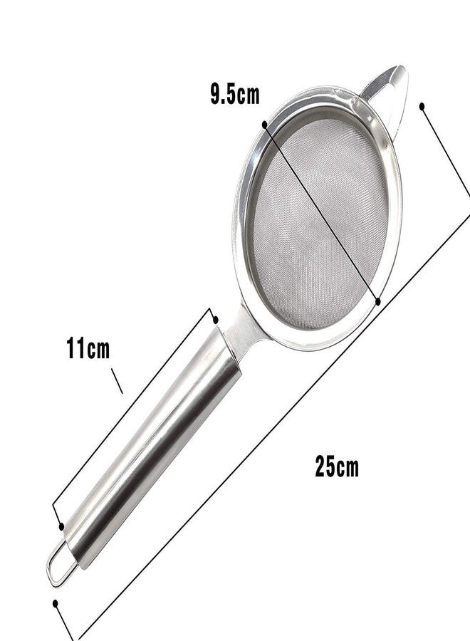 Alluring Homz Stainless Steel Tea Strainer Medium Conical Cone Mesh Strainer for Cocktails Coffee Juice Tea,Healthy & Easy Clean,Long Handle & Hanging Loop(25 cm Length x 9 cm Dia)(Set of 2, Silver) - Image 4