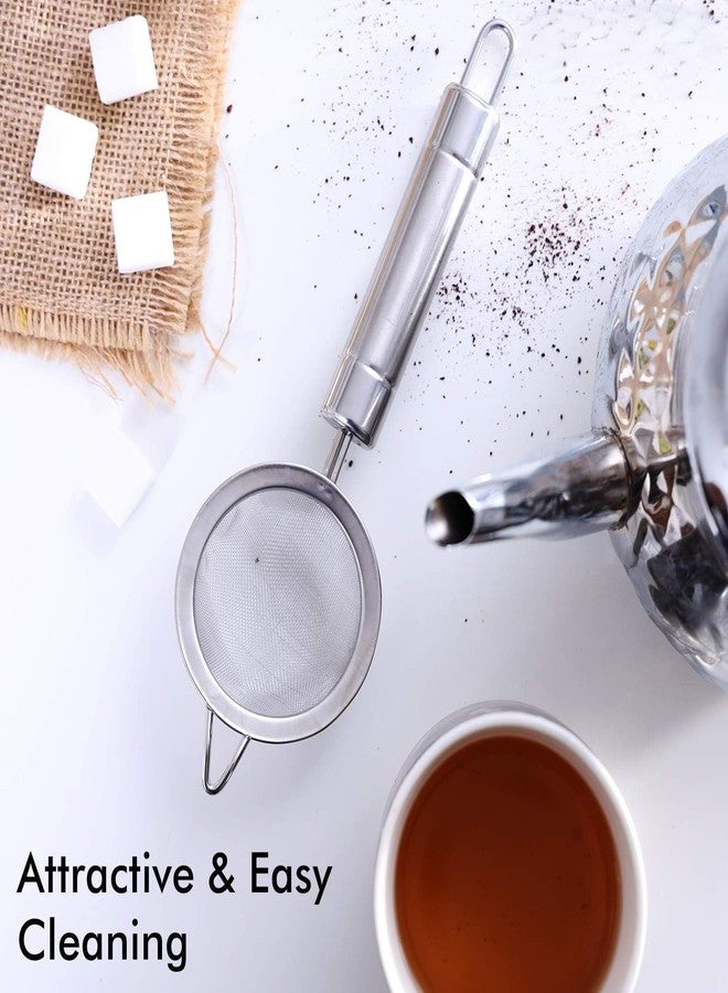 Alluring Homz Stainless Steel Tea Strainer Medium Conical Cone Mesh Strainer for Cocktails Coffee Juice Tea,Healthy & Easy Clean,Long Handle & Hanging Loop(25 cm Length x 9 cm Dia)(Set of 2, Silver) - Image 5