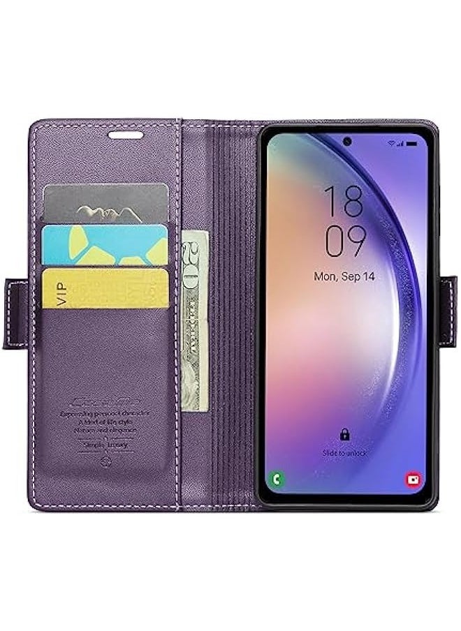 Generic - Samsung Galaxy A34 RFID Blocking Wallet Case - Purple - Image 1