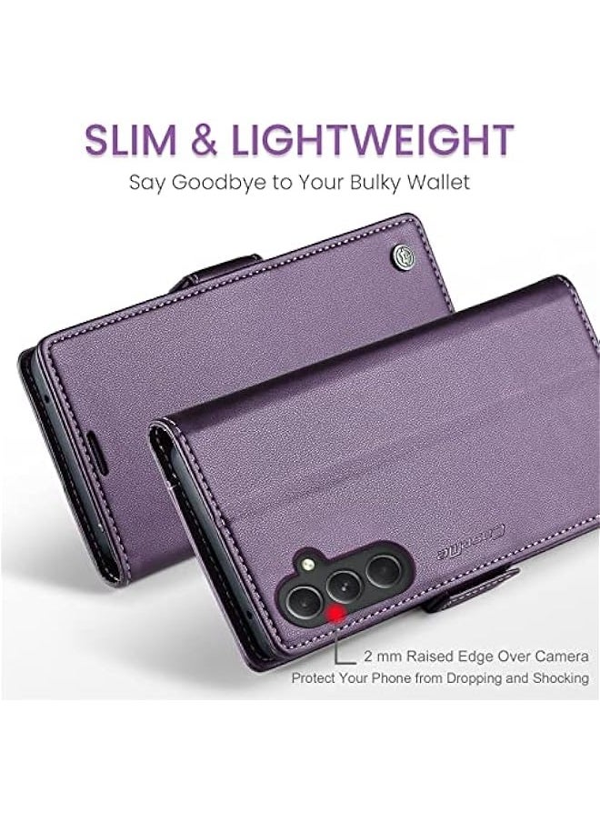 Generic - Samsung Galaxy A34 RFID Blocking Wallet Case - Purple - Image 1