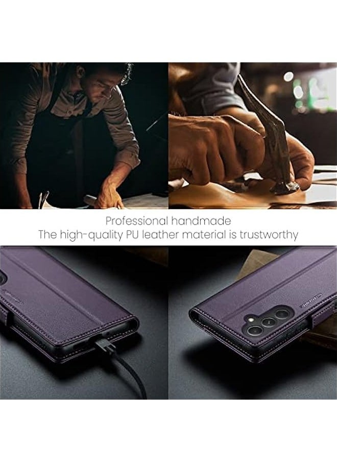 Generic - Samsung Galaxy A34 RFID Blocking Wallet Case - Purple - Image 1
