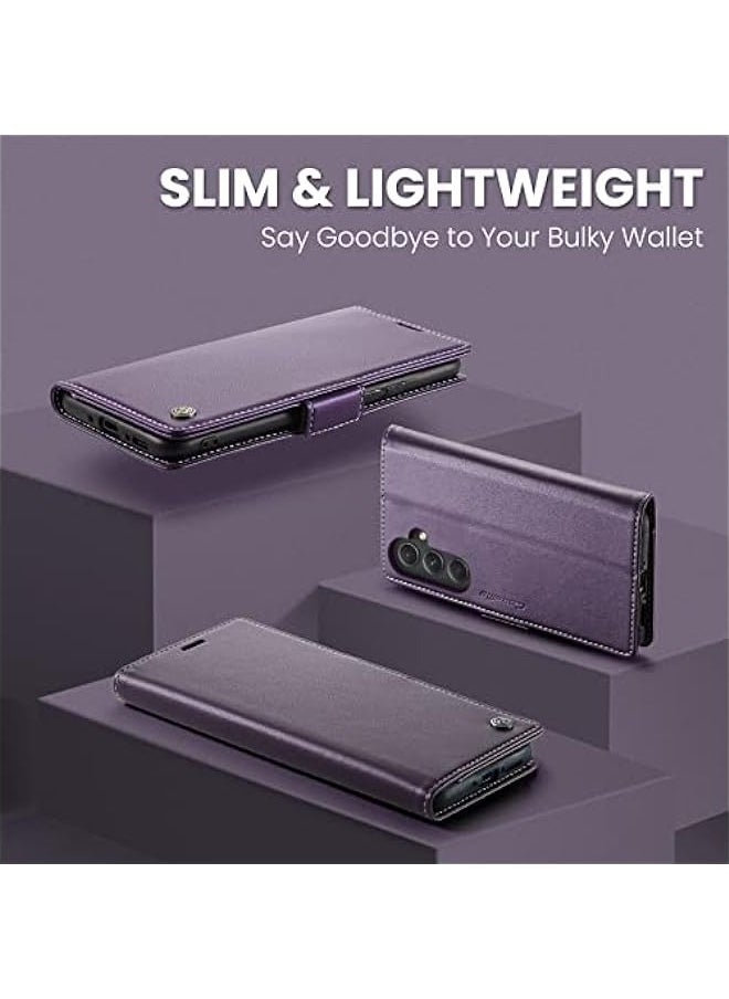 Generic - Samsung Galaxy A34 RFID Blocking Wallet Case - Purple - Image 1