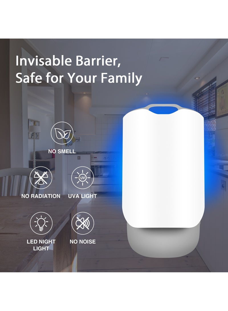 ABJ Plug-in Flying Insect Trap – Fruit Fly, Gnat, Moth & Mosquito Catcher with UV Night Light, Silent Operation, Easy to Use – Includes 1 Device + 5 Sticky Refills – Ideal for Home, Kitchen, Bedroom - Image 3