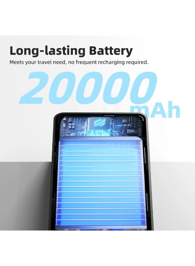 جوجودوك باور بانك محمول جوجودوك 20000 مللي أمبير للشحن السريع 22.5 واط مع ضوء LED - أسود - Image 5
